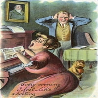 Čovjek na kraju njegovog priveza sa pjevanjem supruga klavira pjevača za pjevanje Mary Evans Grenville