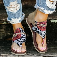 Pafei Tyugd ženske poslovne sandale za žene Casual Comfy ravne sandale Vintage Ljeto Flip flop ravne