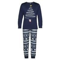 Baywell Porodica koja odgovara Božićne pidžame Set Holiday Christmas Sleep Lepywear Xmas PJS set za parove i djecu Plava 2-14Y