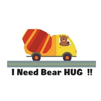 Medvjed zagrljaj zidne naljepnice - vinilne umjetničke naljepnice - jednostavne za primjenu i isplativa