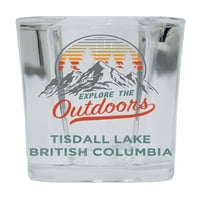 Tisdall Lake British Columbia Istražite otvoreni suvenir Square Square Base The Wreir Staklo 4-pakovanje