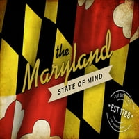 FL OZ Keramička krigla, The Maryland Stanje uma, državna obrisačka zastava, perilica posuđa i mikrovalna