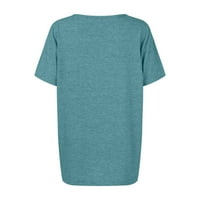 Bazyrey ženske bluze Ženske ljetne osnove Majica Solid Color Fashion V izrez kratki rukav labav gornji