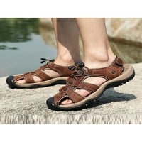 Ymiytan Muški sandale ravne planinarske sandale ribar Ležerne cipele Ljeto Brzo suho prozračno zatvorene cipele za cipele na plaži Tamno smeđe - 5.5