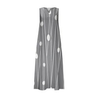 Dyegold sandresses za ženska ležerna plaža - Maxi Vintage haljina za žene V-izrez plus veličina cvjetna