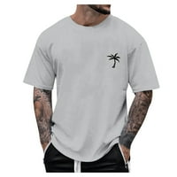 Košulje za muškarce za muškarce labave fit palmine ispise lagane majice okrugli vrat kratkih rukava