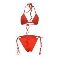 Ženski kupaći kostimi Casual Split Bikini Crinrens Pusti dva kupaća odijelo za žene crvene s