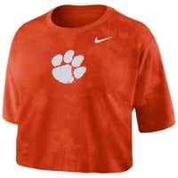 Ženska Nike Orange Clemson Tigrors Tigers Tiges-Dye obrezana majica