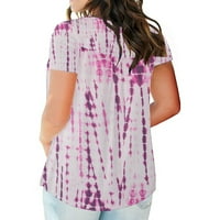 Clearsance Plus Veličina Ženske košulje Žene plus veličine V-izrez Tipka Tipka-boja