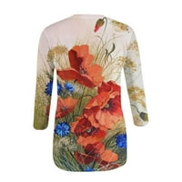 Ljetna ušteda! Tofotl ljetni vrhovi za žene modne cvjetne tiskane rukave košulje okrugli vrat casual vrhovi