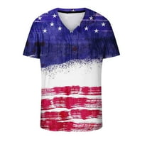 QOLATI 4. jula Majice kratkih rukava za muškarce Modna nezavisnost Dnevna zvezda Stripe Ispiši duks