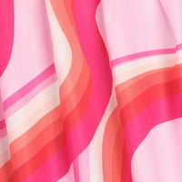 Zunfeo Womens Ljetne haljine - Ispisano Trendi kratki rukav Ležerne prilike udobne haljine V izrez Djevojke haljine ružičasti m