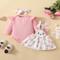 Goocheer Newborn Baby Girl Pink Bunny Outfit s dugim rukavima Hyper Rabbit Subvender Suknja Ukupna haljina