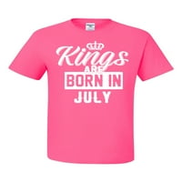 Divlji Bobby, kraljevi rođeni su u julskoj grafičkoj majici Humor muške grafičke majice, Neon Pink, 3xl