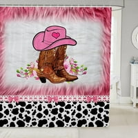 Ružičasta kravljeg tuš zavoja zastora za zavjese za tuširanje za djecu za djecu za djecu ružičasta i