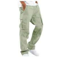 Ljetno čišćenje muške hlače za muškarce u trendovskim muškim kombinezonima nacrtaju multi džep casual pantalone planinarske hlače pamučne hlače mint zelene l