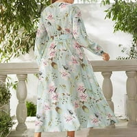 Maxi haljine za žene Boho haljina za plažu Elegantna cvjeta ljetna casual cvjetna labava duga haljina
