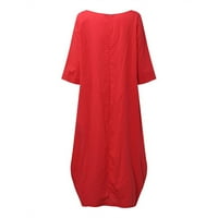 Haljine za žene, ženske haljine na dugih rukava, crvene, crvene, xl