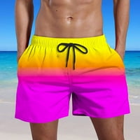 Chueoow ljetni muške kratke hlače gradijentne gaćice sa džepovima Elastična struka hlača na plaži Očeve