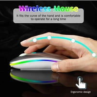 2.4GHz i Bluetooth miš, punjivi bežični LED miš za Prestigio MultiPad Quantum 9. Kolumbija je također kompatibilan sa TV laptop Mac iPad Pro Computer Tablet Android - Tirkiz