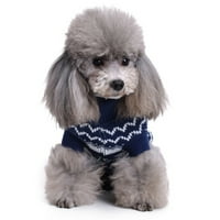 PET božićni džemper za pahulje pasa za psa, Blu Back Dužina 22