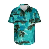 Caveitl velike i visoke majice za muškarce, muška majica 3D ne pozicioniranje Havajska majica kratkih rukava majica na plaži, majica na plaži Top bluza Green