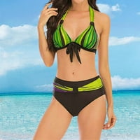 aiyuq.u kupaći kostimi Stripe Split bikini Boja ženske kupaći kostimi za kupaće kostimi Tankinis set