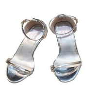 WAZSHOP Women Haljina Sandala Slingback Cipele gležnjače visoke pete Sandale Lagane štikle dame Open Fooe Fashion Silver 4.5