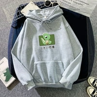 Hoodies za žene Ženska slatka dinosaura tiskana dukserica okrugla vrat duksev duksev duksek i zimske