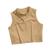 Aoochasliy tenkovi za žene čišćenje modne žene Turtlneck bluza bez rukava majica Ljetni čvrsti hladni