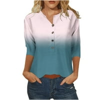 Lisgai Womens Tun Tocs rukav, ženski rukav Crewneck Cute majice Ležerne prilike Trendy Bluuses Tri guarter dužine majica