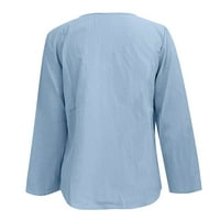 Womans bluzes majice za žene visoke žene s dugim rukavima Crewneck Božićni uzorak Glass Print Hem top