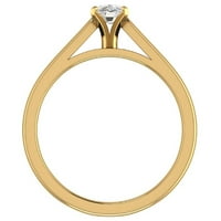 Dijamantni zaručnički prsten za žene jastuk pasijans 4-prong gia certificirani 0. karat 14k zlato