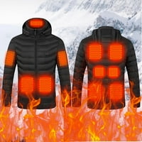 Unizno grijano jakna Zimska gusta topla vanjska vjetra vodootporna kapuljača za grijanje s kapuljačom