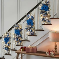 Godderr novogodišnji božićni ukrasi, predvodnice LED zavjesa vijenca, stepenište banisterove, porodična