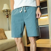 Muški kratke hlače Čvrsta dužina koljena teretna koljena elastična s džepovima Work Work Fitness Casual Hlače