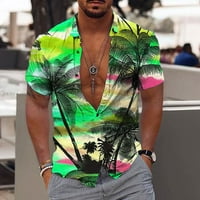 Kakina S Plus veličina muške majice čišćenje muškaraca modne casual tipke Havajii za ispis bluza s kratkim