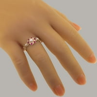 British napravio 10k ružičasto kulturno biseri i rubni ženski prsten od ženskih izjava - veličine opcija