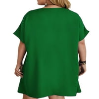 Voguele Women Mini haljina Bohemian Sundress Summer Haljine za kratke rukavice Plaža Prevelika zelena
