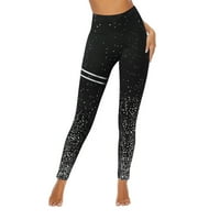 Wofedyo pantalone za žene Žene vježbanje Ispis Sportske noge Fitness Sport Yoga hlače modna elastična pantričar crna m