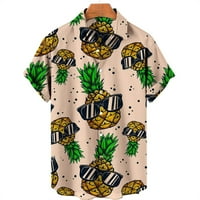 Muške haljine majice Ležerne prilike za muškarce Labavi rever Ispis kratki rukav s majicom luka cvjetna košulja pješčane plaže Havajski