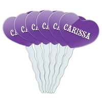 Carissa Heart Love Cupcake Pick Toppers - Set od 6