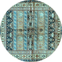 Ahgly Company u zatvorenom okruglom perzijskom svijetloj plavoj tradicionalnim prostirkama područja, 6 'okruglo