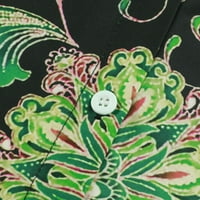 Ženski vrhovi Henley cvjetna bluza casual ženske majice rukave modna zelena 2xl