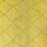 Ahgly Company Zatvoreni kvadratni orijentalni žuti industrijski prostirki, 8 'kvadrat