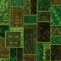 Ahgly Company Indoreni pravokutnik patchwork zelene prelazne prostirke, 8 '12 '