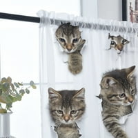 Ritualay Curtains Pocket Sheer Voile Početna Dekor Moderni zavjese Tretmani Luksuzni Cat tiskani Clear