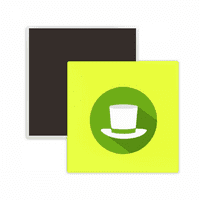 Okrugli obrišite zeleni šešir Ikona Square Cracs Frižider Magnet Chellsake Memento