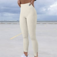 Oalirro ženske joge hlače visokog struka gležnjače Bež udobne joge hlače za žene m