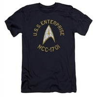Trevco Star Trek & Collegiate Premium platnena, pamučna pamučna majica, mornarica - velika